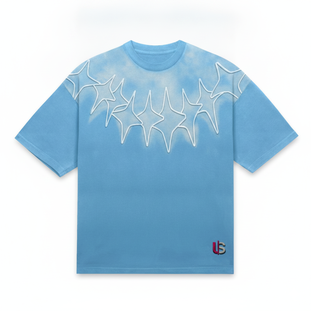 Horizon Wire Tee with sculptural raised embroidery and UN-SEEN emblem